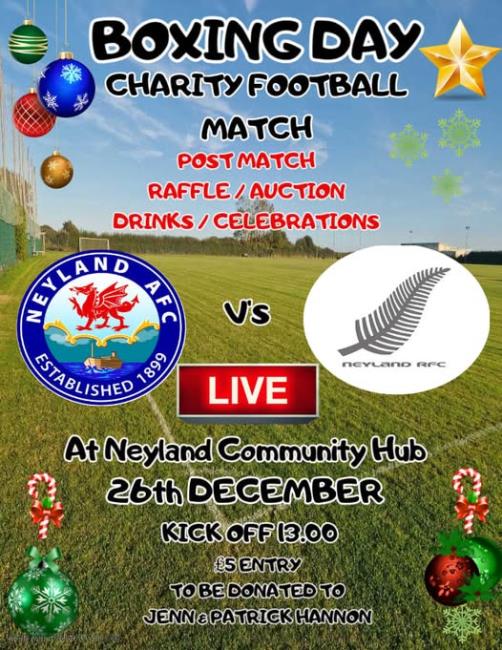 Charity football match in Neyland on Boxing Day